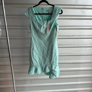 BCBGeneration Green Sheath Mini Dress with Sailor Collar